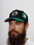 Бейсболка MITCHELL NESS арт. HHSS7310-BCEYYPPPBLCK Boston Celtics NBA (черный / зеленый)